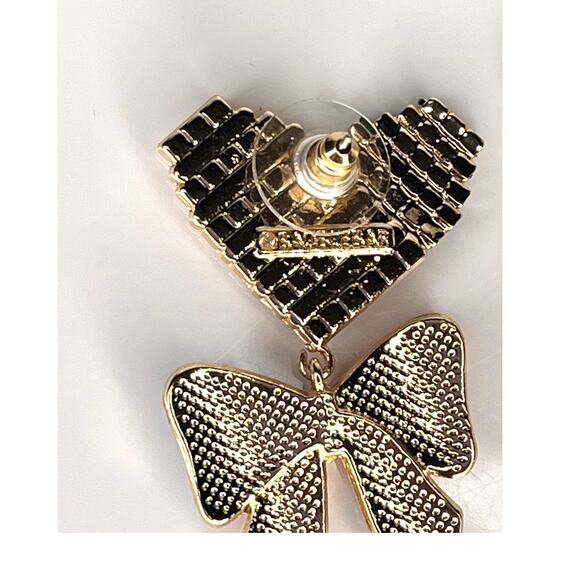 BaubleBar Patriotic EARRINGS Dangle Drop Red White Blue Bows Hearts Pearl USA - Picture 6 of 8